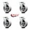 Service Caster 5 Inch V-Groove Semi Steel Cast Iron Wheel Swivel Caster Set with Roller Bearing SCC-20S520-VGR-4 - alternate 2